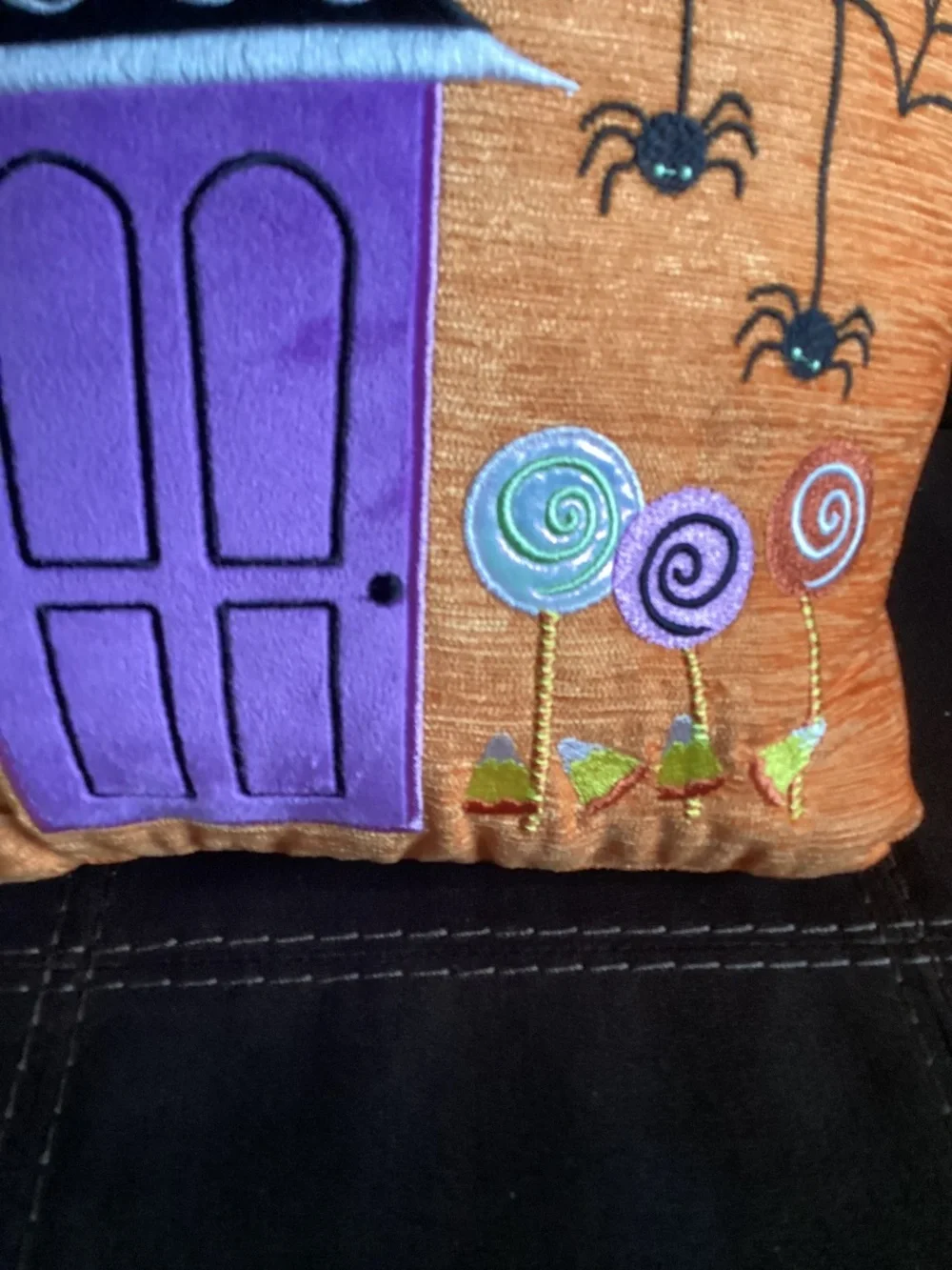 New Isaac Mizrahi Halloween Haunted House Decorative Pillow -17x18”